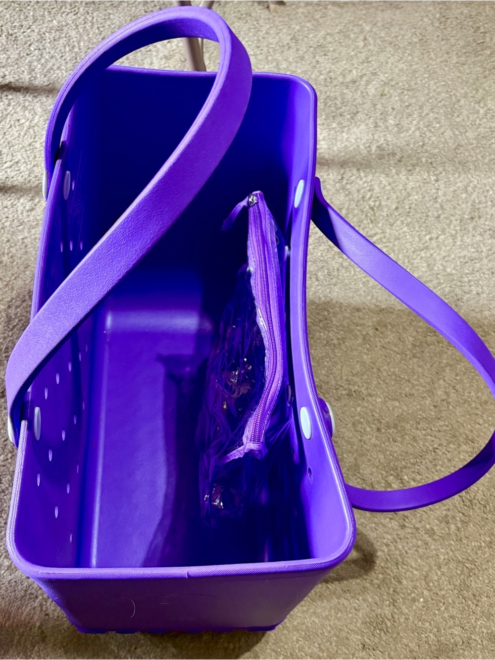 Dark Purple XL Bogg Bag w/ large inner bag used once